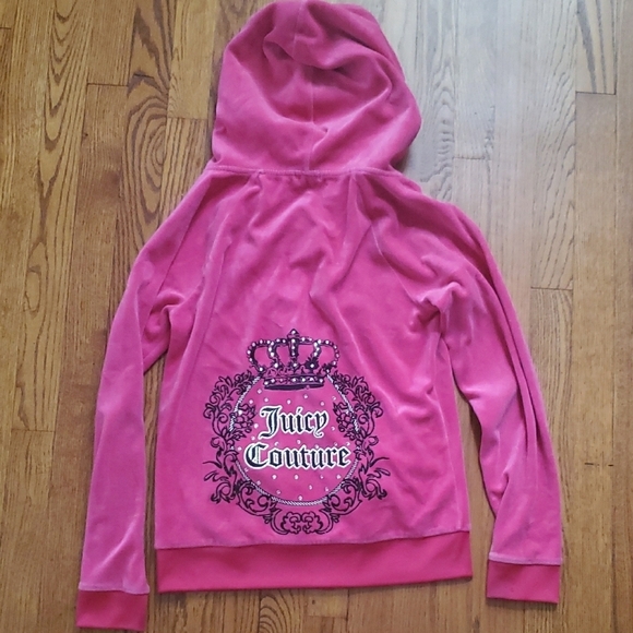 Juicy Couture - Vintage Pink Velour Hoodie with Juicy Crown - Picture 3 of 5